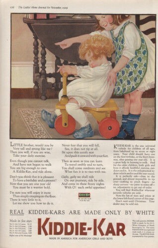 1919 white kiddie kar - h.c,